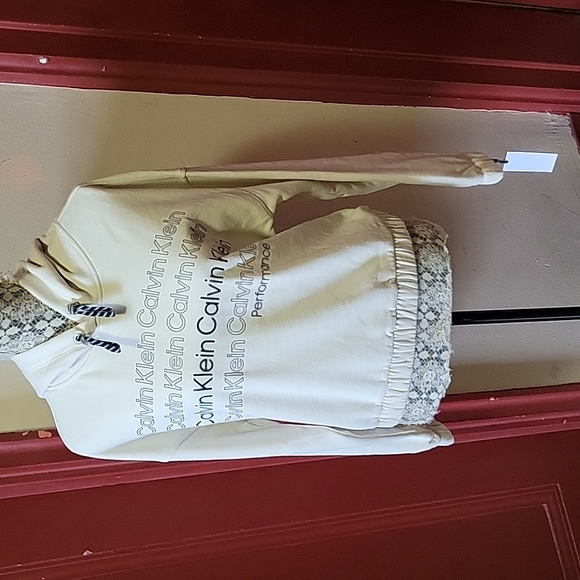 Calvin Klien Performance Off-White Hoodie Top Size Small - Picture 14 of 14